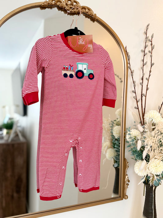 MJ25 • Christmas Tractor Romper