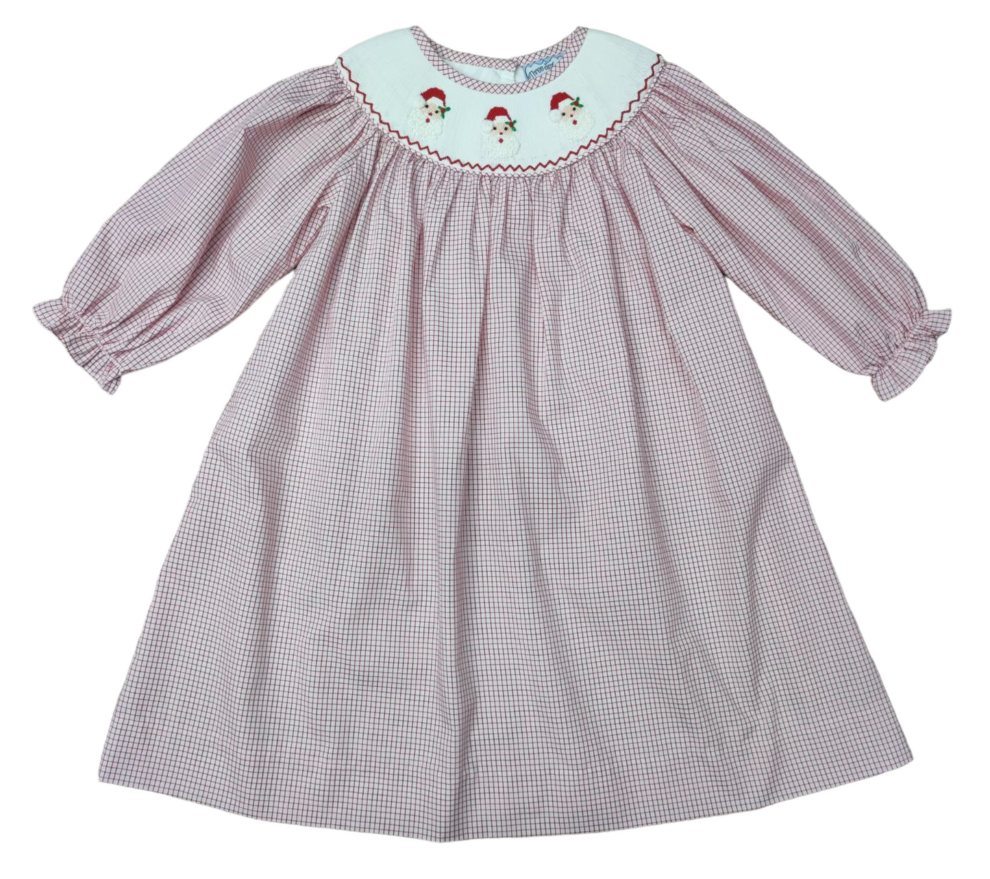 Three Sisters • Santa Smocked Girls L/S Bishop Dress