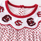 Girls Carolina Gamecocks embroidery ruffle pant set