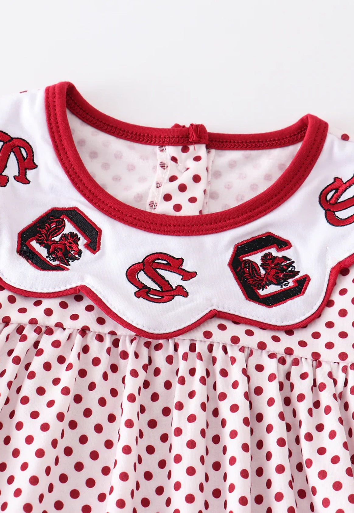 Girls Carolina Gamecocks embroidery ruffle pant set