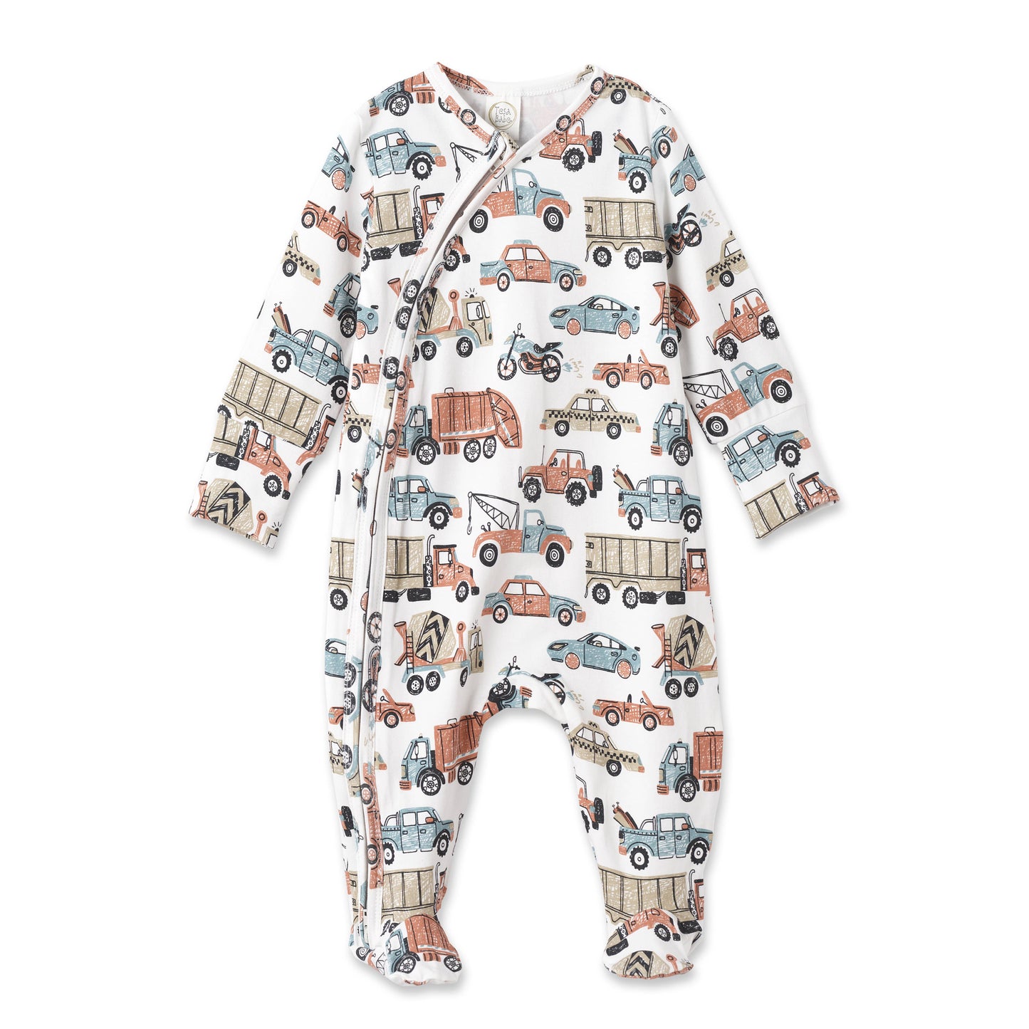 Baby Boy's Let's Ride Bamboo Zipper Romper