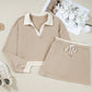 Beige Raw Edge Skirt Set RTS