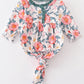 Baby Girl Green floral ruffle gown