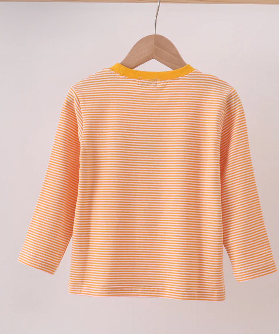 Thanksgiving 2025 • Boys stripe orange turkey embroidered shirt