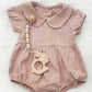 Baby Girl Linen Romper Short Sleeve Jumper Outfit