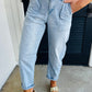 High Rise Barrel Jeans RTS