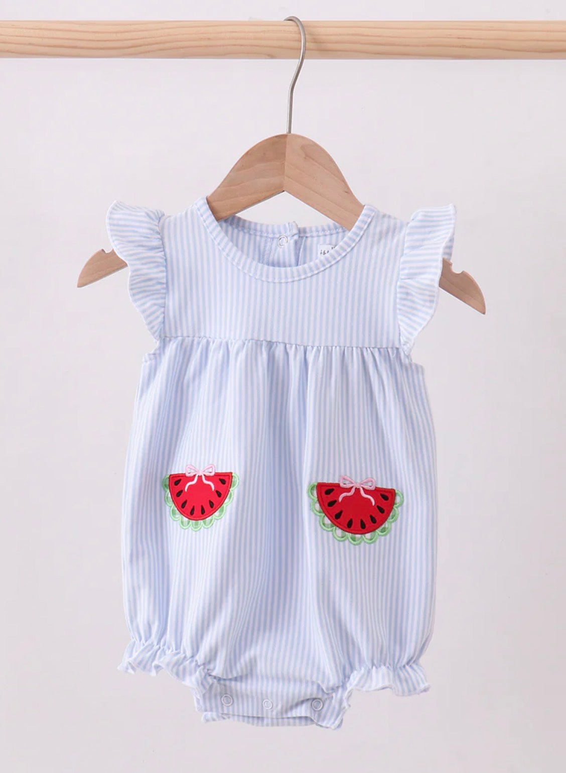 HD26 • girls watermelon appliqué bubble