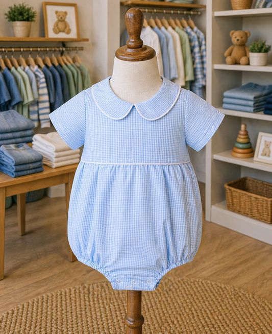 TS26 • blue gingham Cory bubble (884)