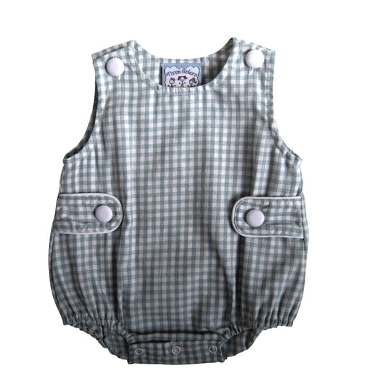 TS26 • Teal Gingham Boys Bubble