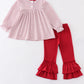 Girls Carolina Gamecocks embroidery ruffle pant set