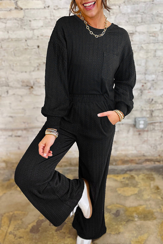 Black Textured Pocket Set LT