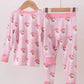 Bamboo • girls pink vintage  Santa PJ set