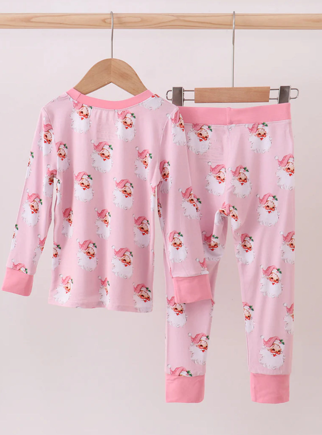 Bamboo • girls pink vintage  Santa PJ set