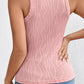 Pink Wavy Textured Slim Tank Top RTS