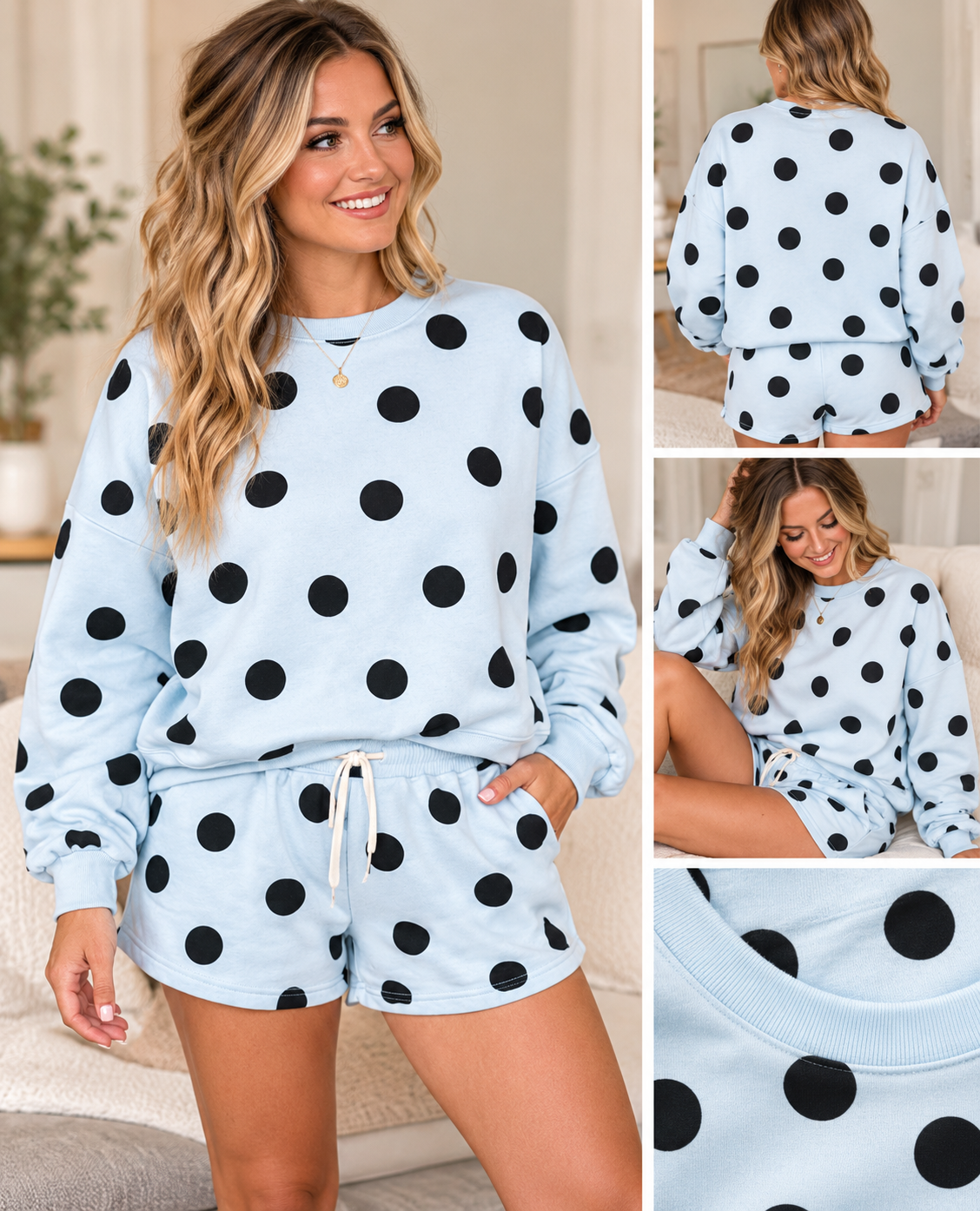 Sky Blue Polka Dot Set RTS