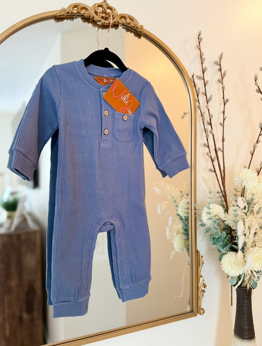 MJ25 • Boys Blue Landon Romper