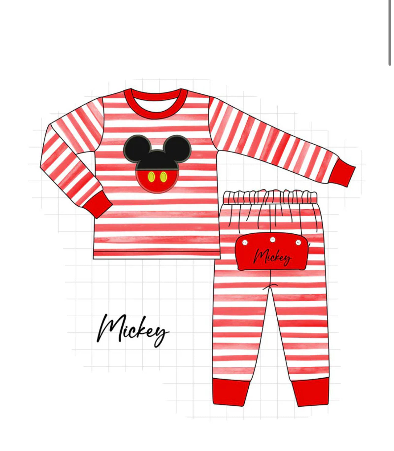 PRE-ORDER CHARACTERS • Boys Mickey butt flap pj set