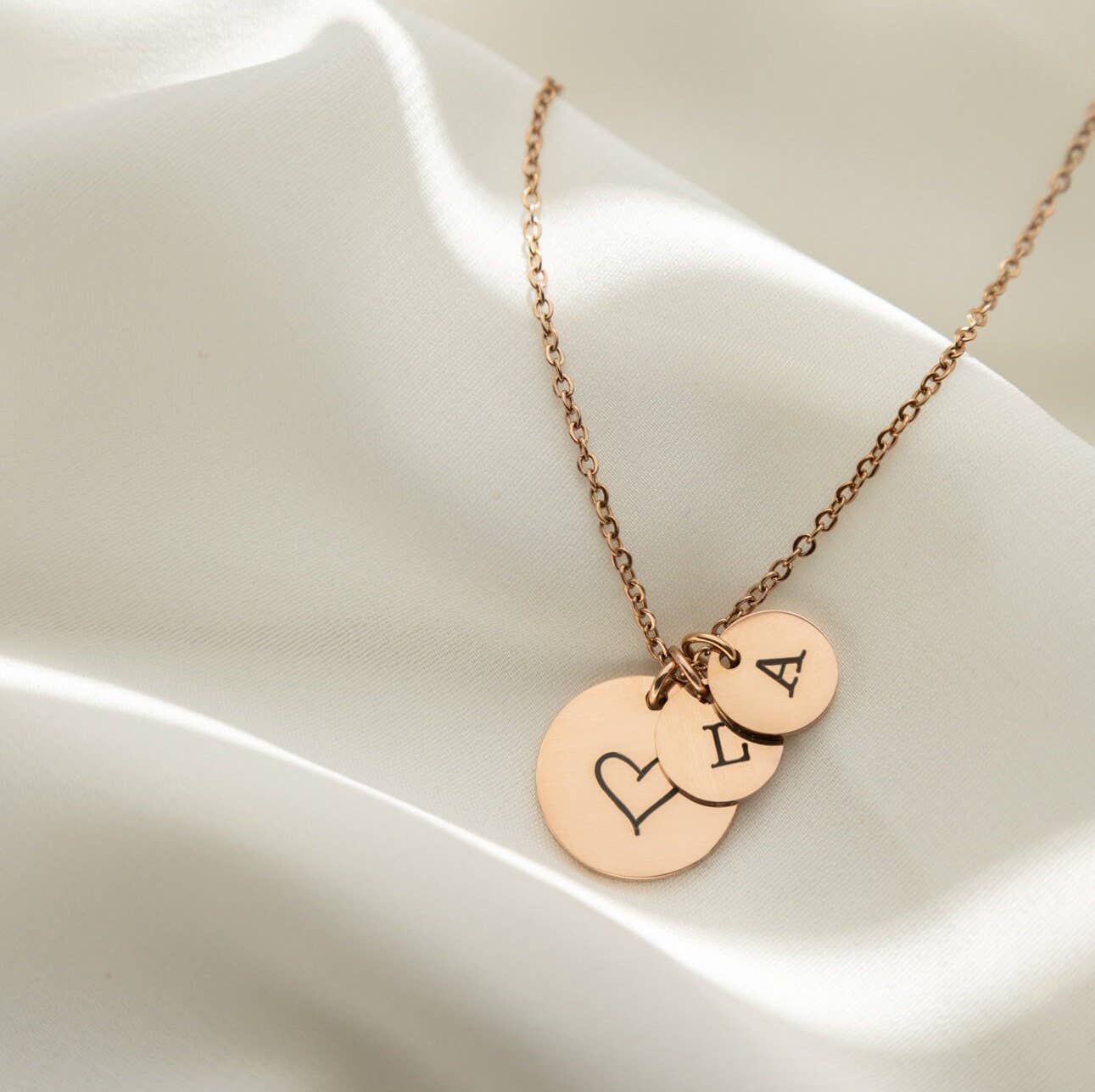 Personalized Disk Necklace with Custom Kids Initials