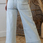 Sky Blue Stripe Cuffed Jeans RTS