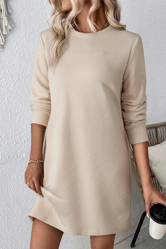 Women’s - Beige Textured Shift Dress - C&C