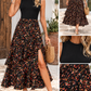 Black Floral Ruffle Dress RTS