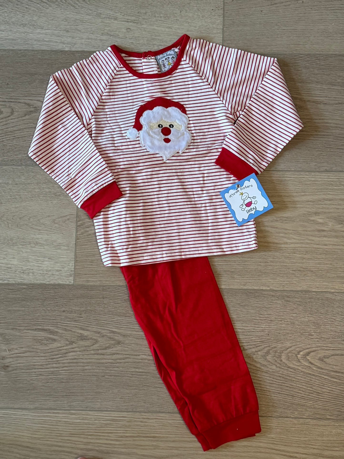 Three sisters • Santa appliqué boys jogger set