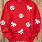 Red Sequin Game Day Pullover RTS