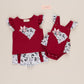 South Carolina Embroidered Floral Ruffle Bubble