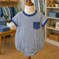Mj26 • boys blue stripe Maddox bubble (576)