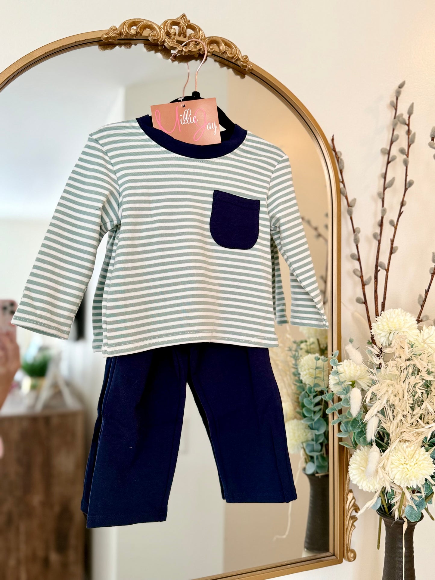 MJ25 • Tate Sage/Navy Pant Set