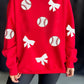 Red Sequin Game Day Pullover RTS