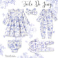 Toile de Jouy Zippered Romper (Bamboo)