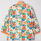 Orange Floral Frilled Blouse LT