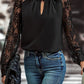 Black Floral Lace Blouse RTS