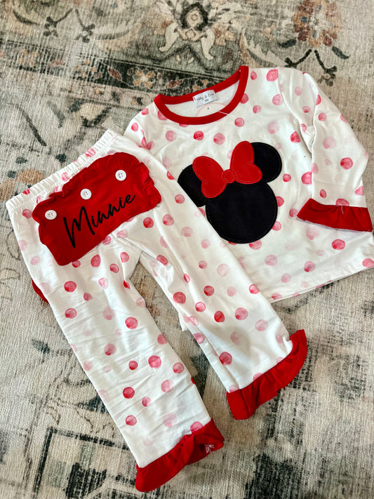 Girls Minnie two piece ruffle set