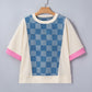 Denim Checkered Loose Top RTS