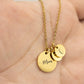 Personalized Disk Necklace with Custom Kids Initials