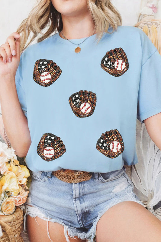 Women's - Baseball Sequin T-Shirt - C&C