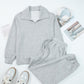 Zip Collar Drawstring Pants Set *two colors* LT
