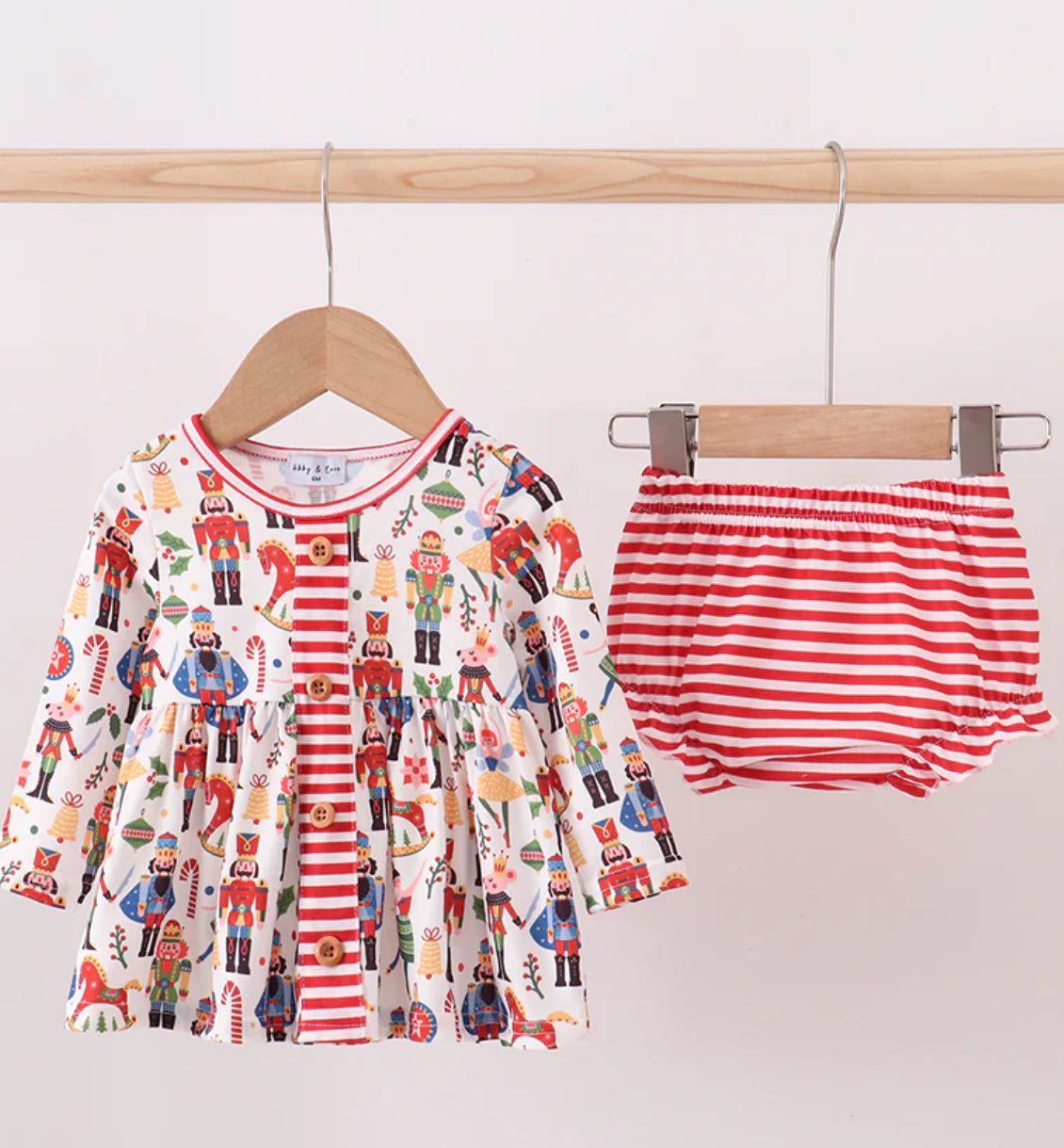 Christmas 2025 • Girls red nutcracker bloomer set