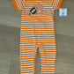 Three Sisters • orange football boys romper