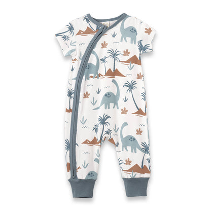 Baby Boy's Dino Isle Bamboo Zipper Romper