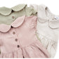 Baby Girl Linen Romper Short Sleeve Jumper Outfit