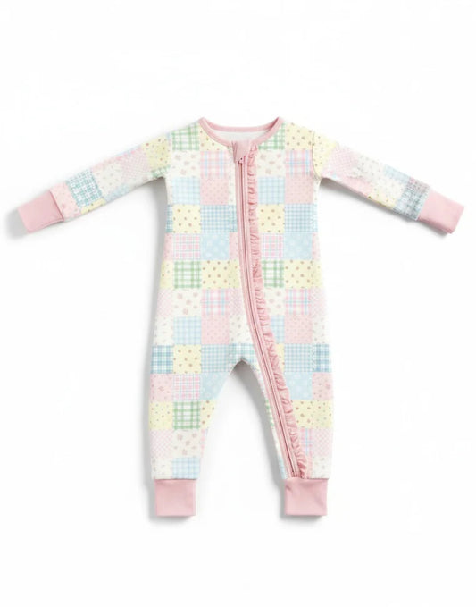 Bamboo • patchwork ruffle zippy
