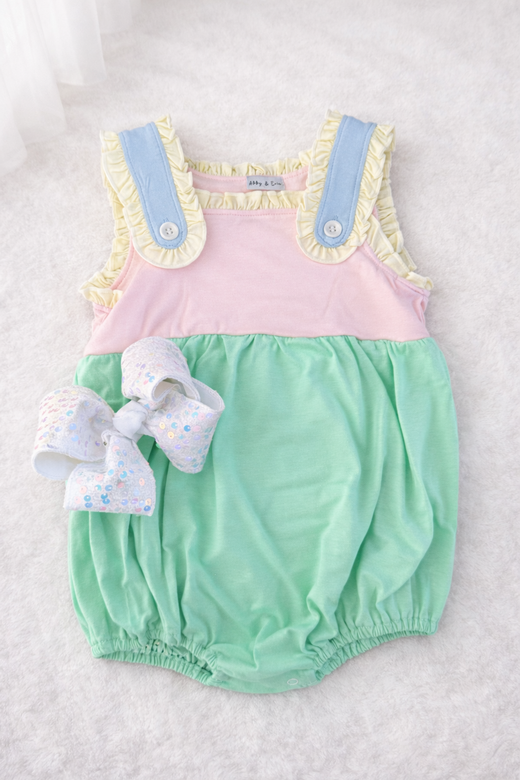 HD26 • girls colorblock ruffle bubble
