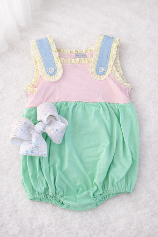 HD26 • girls colorblock ruffle bubble