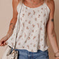 White Floral Pleated Tank With Bow On Back RTS