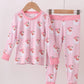 Bamboo • girls pink vintage  Santa PJ set