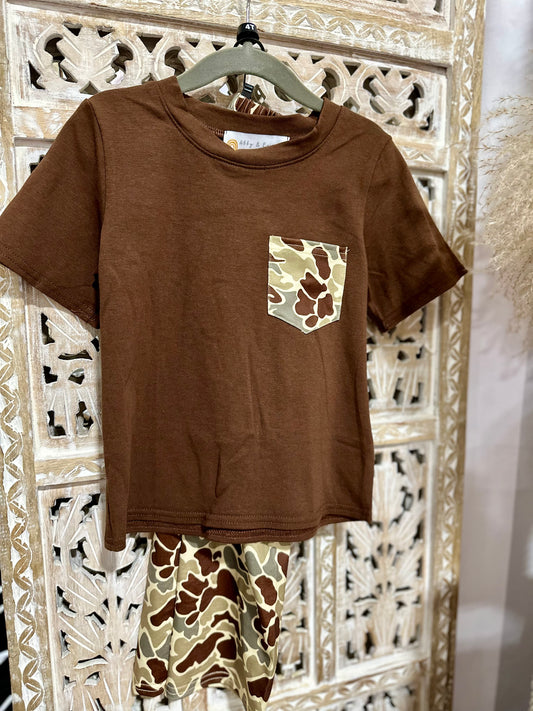 Boys camo short sleeve pant set