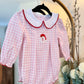 HD Xmas 25 • girls pink gingham Santa appliqué bubble